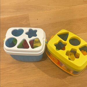 2 Fisher-Price Colorful Shape Sorting Toy Sets Together
